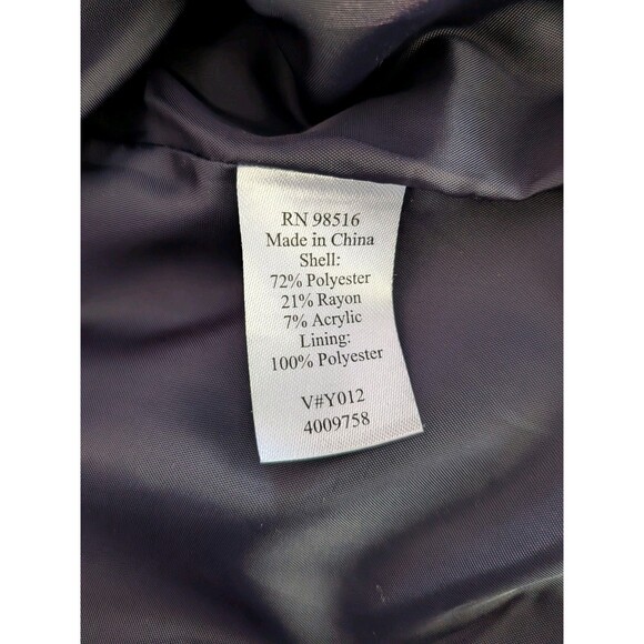 Coldwater Creek Blazer Women's L 14-16 Navy Jacquard Jacket Metallic Retro Glam - Picture 12 of 15